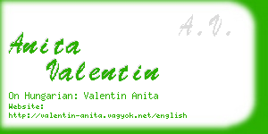 anita valentin business card